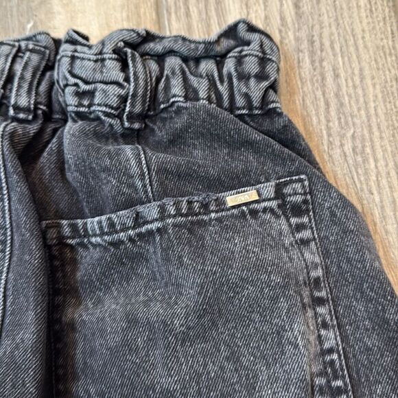 Zara Baggy Paperbag Jeans - Womens Size 4 - Crop High‎ Waisted Black Wash - Picture 8 of 13